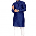 Men's Self Design Cotton Silk Kurta