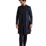 Men's Silk Blend Embroidered Sherwani Set