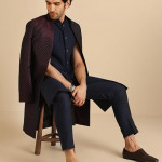 Men's Jacquard Woven Design Sherwani Set