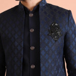 Men's Silk Blend Embroidered Sherwani Set