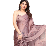 Women Saree Chiffon Flower Print | Breathable Lightweight Sari for Office and Daily Use