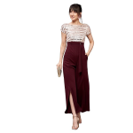 Women's Keyhole Neck Regular Sleeve Regular Length Jumpsuit with Pockets
