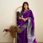 Women's Pure Soft Kanjivaram Cotton Silk Saree Banarasi Style With Blouse Piece for Wedding