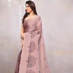 Women Saree Chiffon Flower Print | Breathable Lightweight Sari for Office and Daily Use